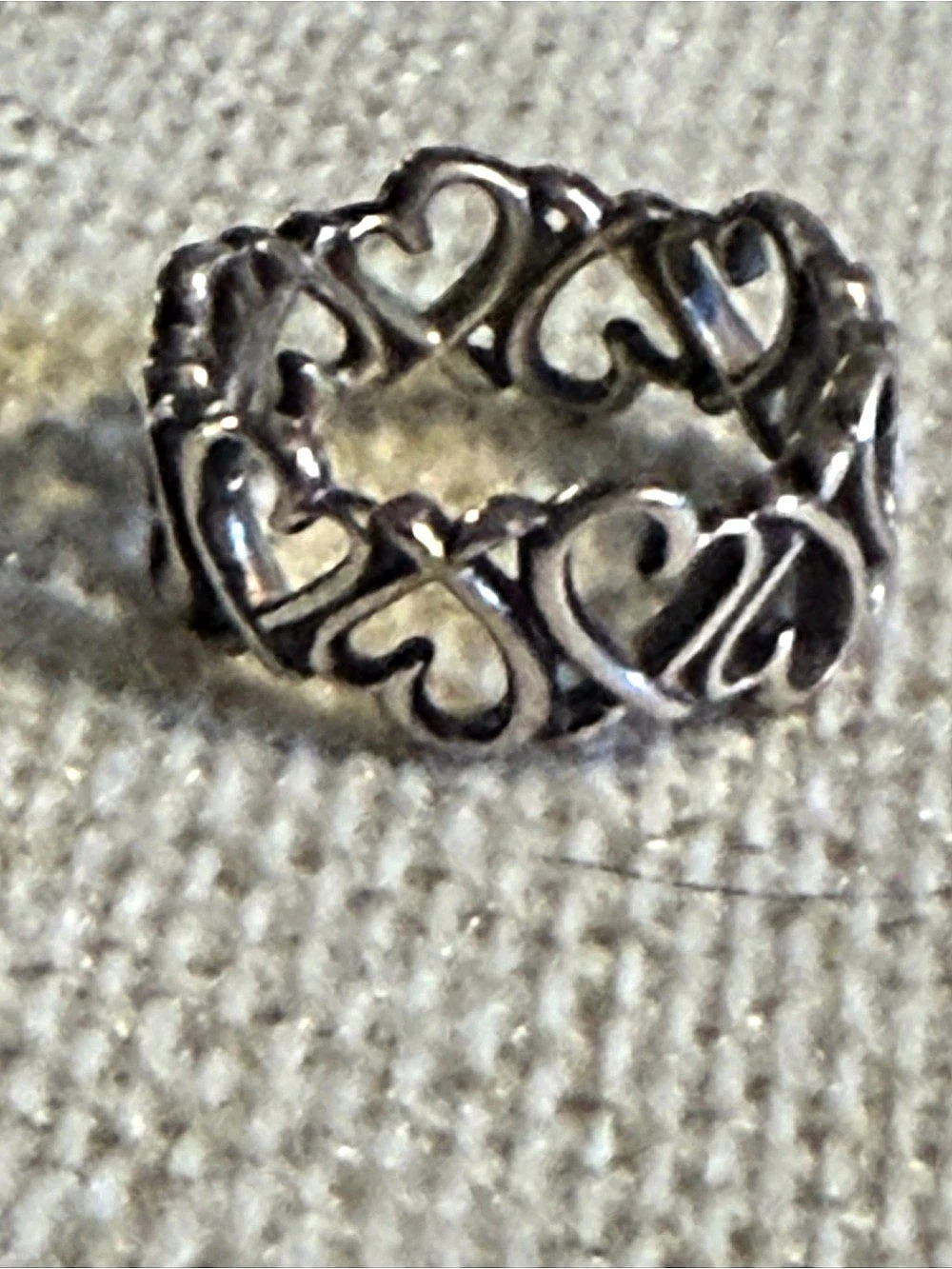 Tiffany & Co. Paloma Picasso Sterling Silver Loving Heart Band Ring Size 5 #406